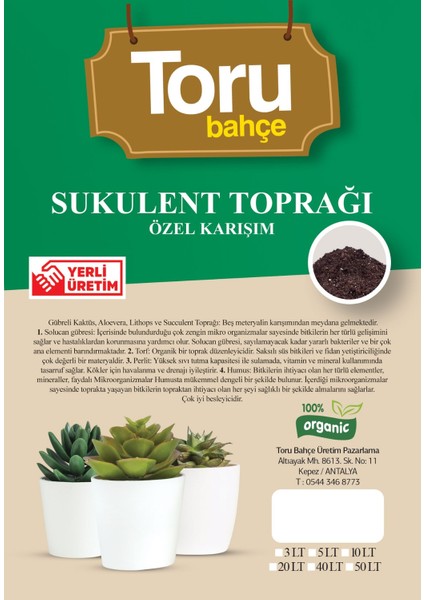 Sukulent Toprağı Özel Karışım 40 Lt
