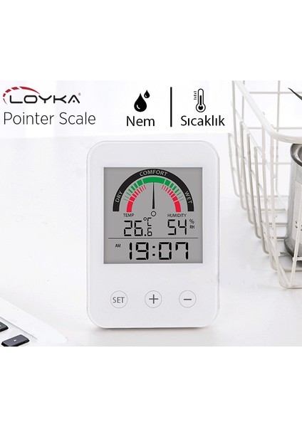 Pointer Scale Saat Sıcaklık ve Nem Göstergesi