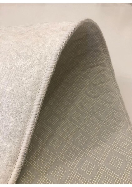 Platin Kare Kaymaztabanlı Yıkanabilir Halı Kilim Yolluk Dijital Baskı Beyaz Kahve modelleri