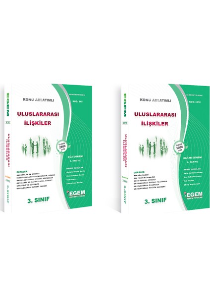 3. Sınıf Uluslararası İlişkiler Set(Güz-Bahar) (Iki Dönem Birden)