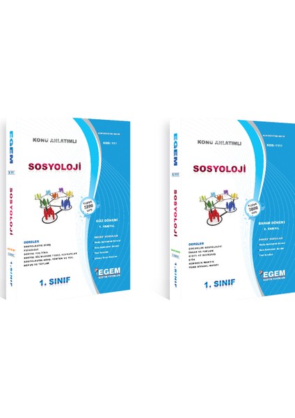 1. Sınıf Sosyoloji Set(Güz-Bahar Dönemi) (Iki Dönem Birden)