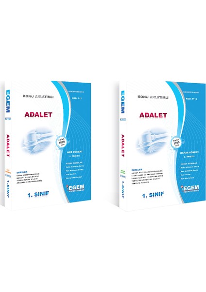 1. Sınıf Adalet SET-GÜNCEL-2021-(GÜZ-BAHAR Dönemi) (Iki Dönem Birden)