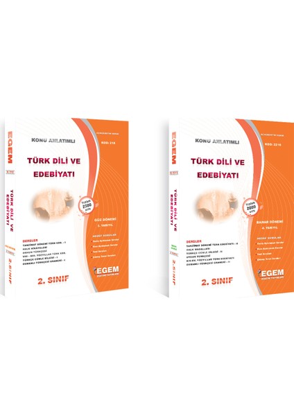 2. Sınıf Türk Dili ve Edebiyatı Set (Güz-Bahar Dönemi) (Iki Dönem Birden)