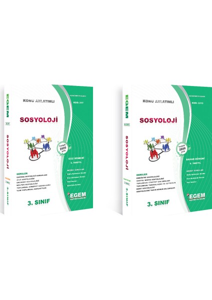 Egem Eğitim Yayınları 3. Sınıf Sosyoloji Set(Güz- Bahar Dönemi) (Iki Dönem Birden)