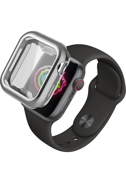 Apple Watch Uyumlu Seri 6 40 mm Shine Serisi Kılıf Gümüş modelleri