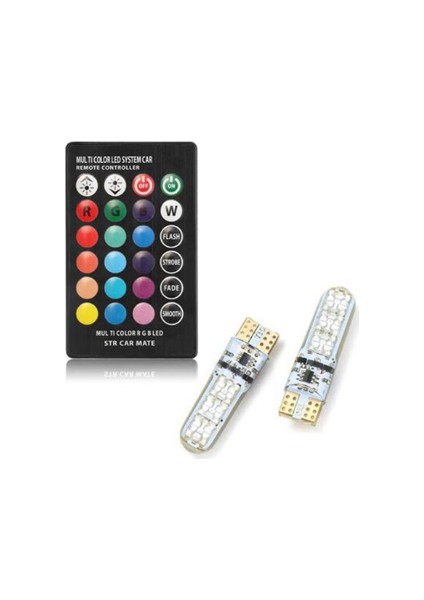 Uzaktan Kumandalı Renkli T10 LED Oto Park Ampulü Fardoktoru