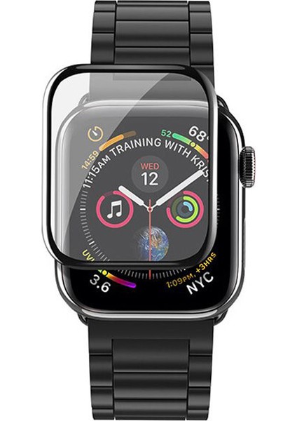 Apple Watch Uyumlu Seri 6 44 mm Tam Kaplayan Kavisli Ekran Koruyucu 3D Pet Film Siyah fiyatları