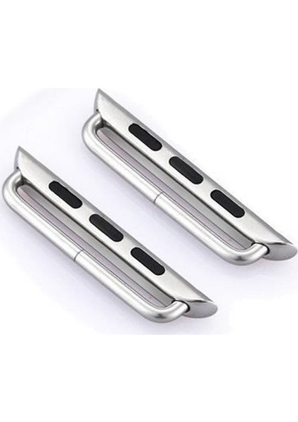 Apple Watch Uyumlu Seri 6 44 mm Metal Kordon Kayış Adaptörü Gümüş