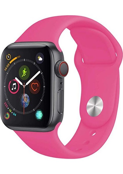 Apple Watch Uyumlu Se 44 mm Silikon Kordon Kayış Pembe