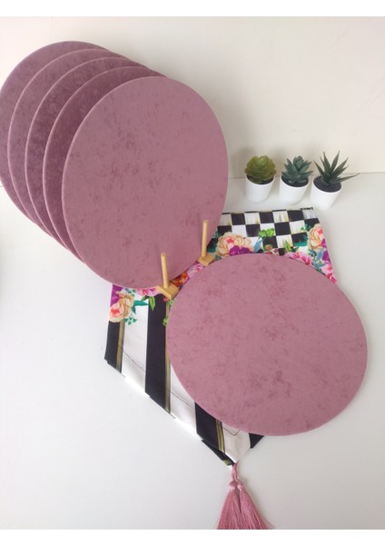 Amerikan Servis Takım 6 Açık-Pembe Renk Supla, Dama'lı ,(Mackenzie Dikey Çizgili Çiçek Desenli) Runner. modelleri