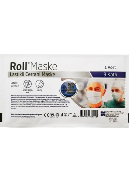 Cerrahi Maske 3 Katlı Tekli Zarf 50LI 3 Paket 150 Adet fiyatları