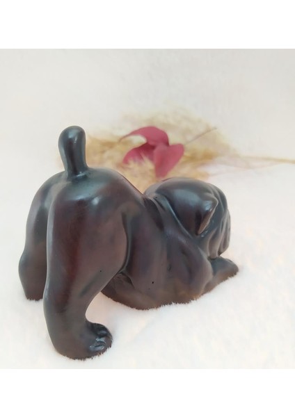Reçine Siyah Biblo Bulldog Köpek Heykel modelleri