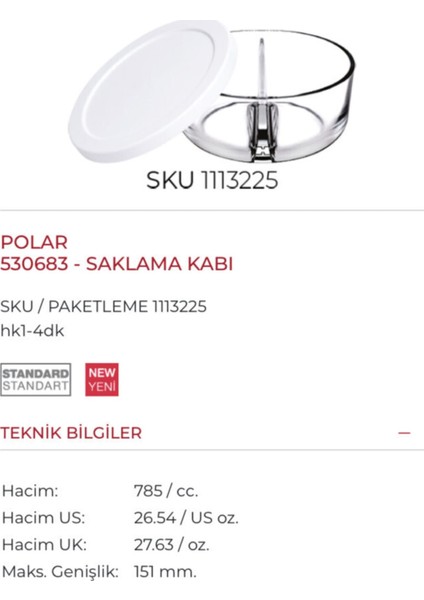 Polar Saklama Kabı 4 Adet