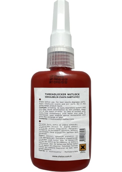 Chemlock Lock 43 Sökülebilir Civata Sabitleyici 50ML.