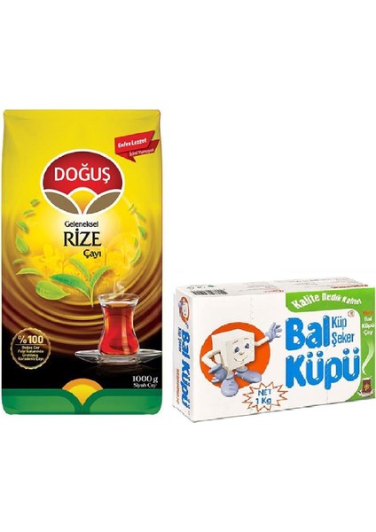 Rize Çay 1000 gr + Balküpü Küp Şeker 1000 gr