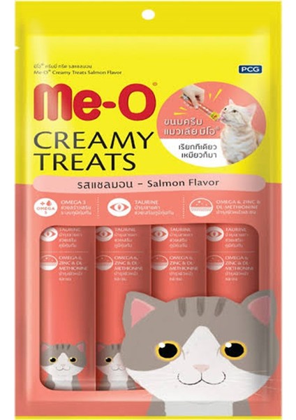 Me-O Creamy Treats Somonlu Yaş Kedi Ödül Maması 15 gr 4lü 2 Adet