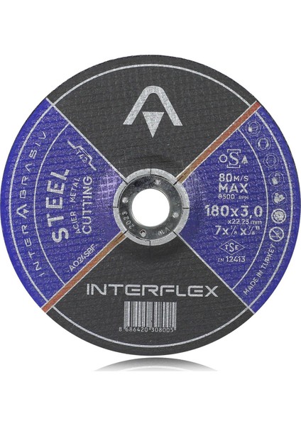 Inox Metal Kesici Taş Disk 180 X3.0 mm 20 Adet