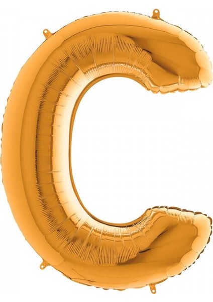 C Harf Altın Folyo Balon 40 Inç 102CM
