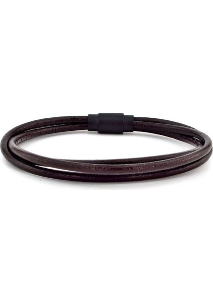 Kahverengi Deri 3 Sıra Mıknatıslı Erkek Bileklik M004F