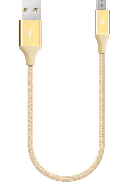 AlumiCable Mini Micro USB Şarj Kablo Altın 30cm 2DK25A