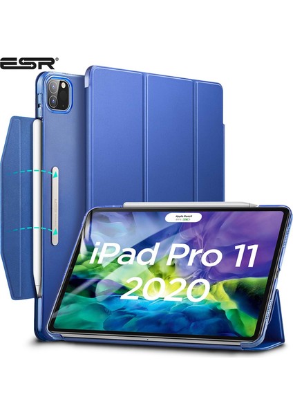 Apple iPad Pro 11 2020 Kılıf-Yippee Color With Hasp-Navy Blue