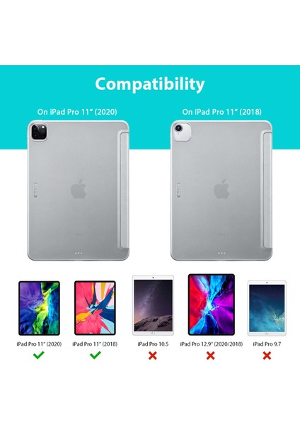 Apple iPad Pro 11 2020 Kılıf-Rebound Without Hasp-Silver Gray