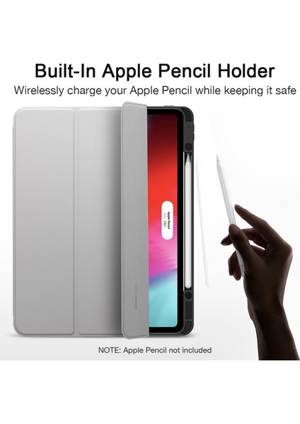 Apple iPad Pro 12.9 2020 Kılıf-Rebound Pencil-Silver Gray