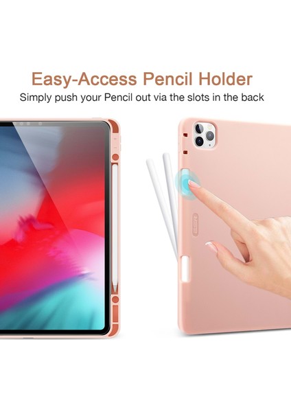 Apple iPad Pro 12.9 2020 Kılıf-Rebound Pencil-Rose Gold indirimleri
