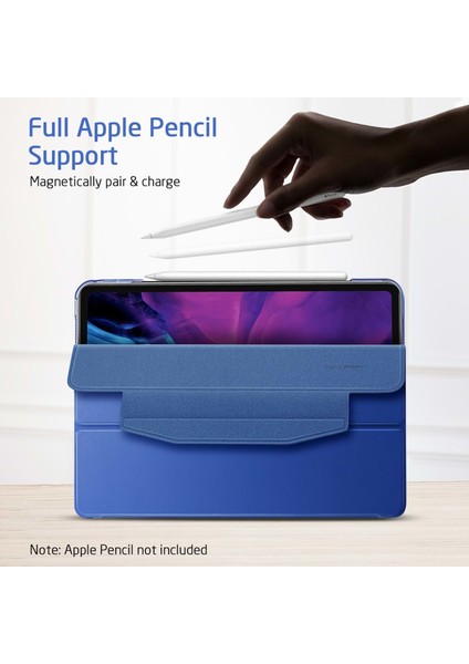 Apple iPad Pro 12.9 2020 Kılıf-Yippee Color With Hasp-Navy Blue