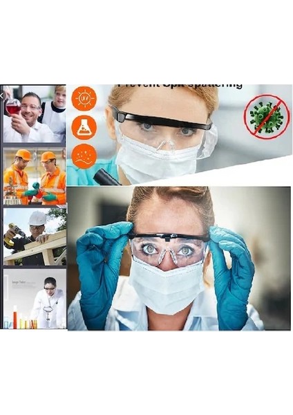 Koruyucu Gözlük - Genel Kullanım Laboratuvar - Sap Ayarlı 5 Adet fırsatları