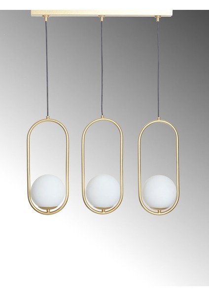 Zenga 3 Lü Sarı Metal Gövde Beyaz Camlı Tasarım Lüx Sıralı Avize modelleri