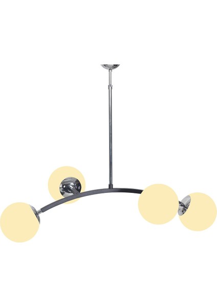 Vidi4 Lü Siyah-Krom Metal Gövde Beyaz Camlı Tasarım Lüx Avize fırsatları