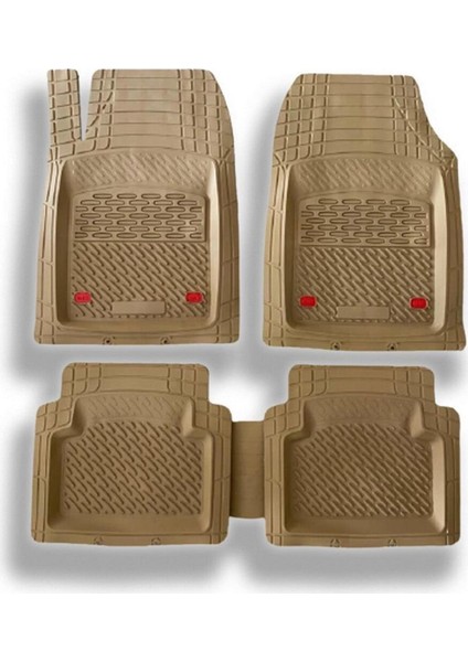 2006 Model Citroen C2 Için 3D Havuzlu Tip Universal Paspas - Lüks Bej