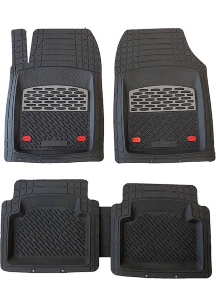 2011 Model Kia Venga Için 3D Havuzlu Tip Universal Paspas - Gri Kromajlı