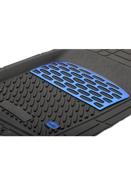 2021 Model Ford Connect Için 3D Havuzlu Tip Universal Paspas - Mavi Kromajlı