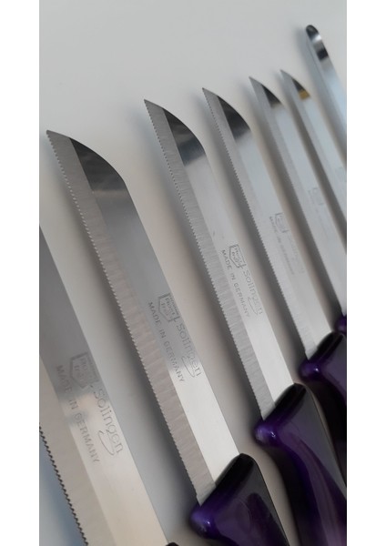 6 Ebruli Mor Meyve Bıçağı, Düz Soyacak ve Mikro Tırtıklı Doğrama Bıçağı Seti fiyatları