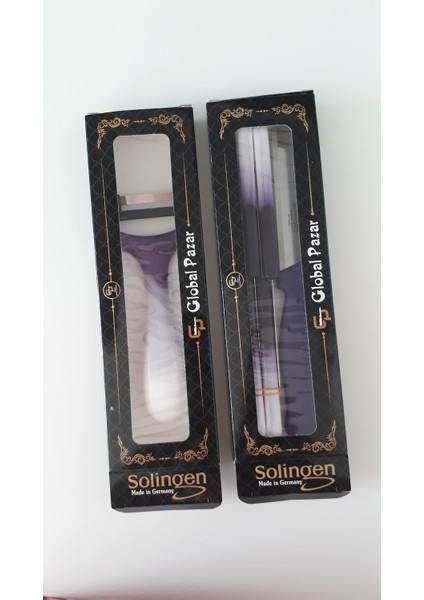 6 Ebruli Mor Meyve Bıçağı, Düz Soyacak ve Mikro Tırtıklı Doğrama Bıçağı Seti indirimleri