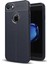 iPhone 5 Kılıf Darbe Korumalı Deri Görünümlü Silikon Arka Kapak - Lacivert 1