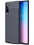 Samsung Galaxy Note 10 Kılıf Darbe Korumalı Deri Görünümlü Silikon Arka Kapak - Lacivert 1