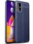 Samsung Galaxy M51 Kılıf Darbe Korumalı Deri Görünümlü Silikon Arka Kapak - Lacivert 1