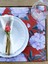 Home Red & White Rose Kumaş Amerikan Servis 4'lü Set 35X50CM 4