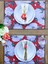 Home Red & White Rose Kumaş Amerikan Servis 4'lü Set 35X50CM 5