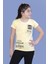 Kız Çocuk T-Shirt Gçğsü Lazer Kesim Taşlı Sarı 10 Yaş K-128 1