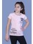 Kız Çocuk T-Shirt Gçğsü Lazer Kesim Taşlı Pudra 8 Yaş K-128 1