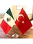 Krom Direkli Meksika-Türkiye Masa Bayrağı 2'li 1