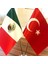 Krom Direkli Meksika-Türkiye Masa Bayrağı 2'li 2