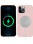 Apple iPhone 12 Pro Max Kılıf Mat Silikon Wireless Kapak Silksafe Pembe - Magsafe Kablosuz Şarj Uyumlu 1