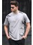 Gri Over Fit Erkek Tişört 5207 1