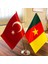 Kamerun-Türkiye Masa Bayrağı Krom Direkli Ikili Bayrak 1
