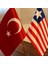 Liberya-Türkiye Masa Bayrağı Krom Direkli Ikili Bayrak 2